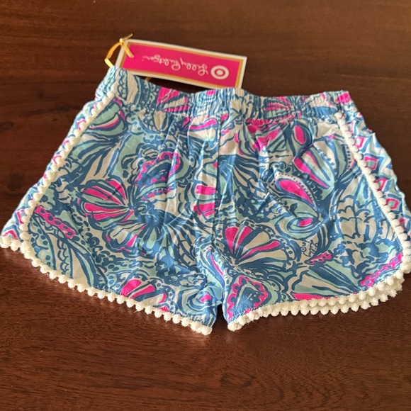Lilly Pulitzer for Target High Waist Blue and Pink Shorts - Picture 2 of 6